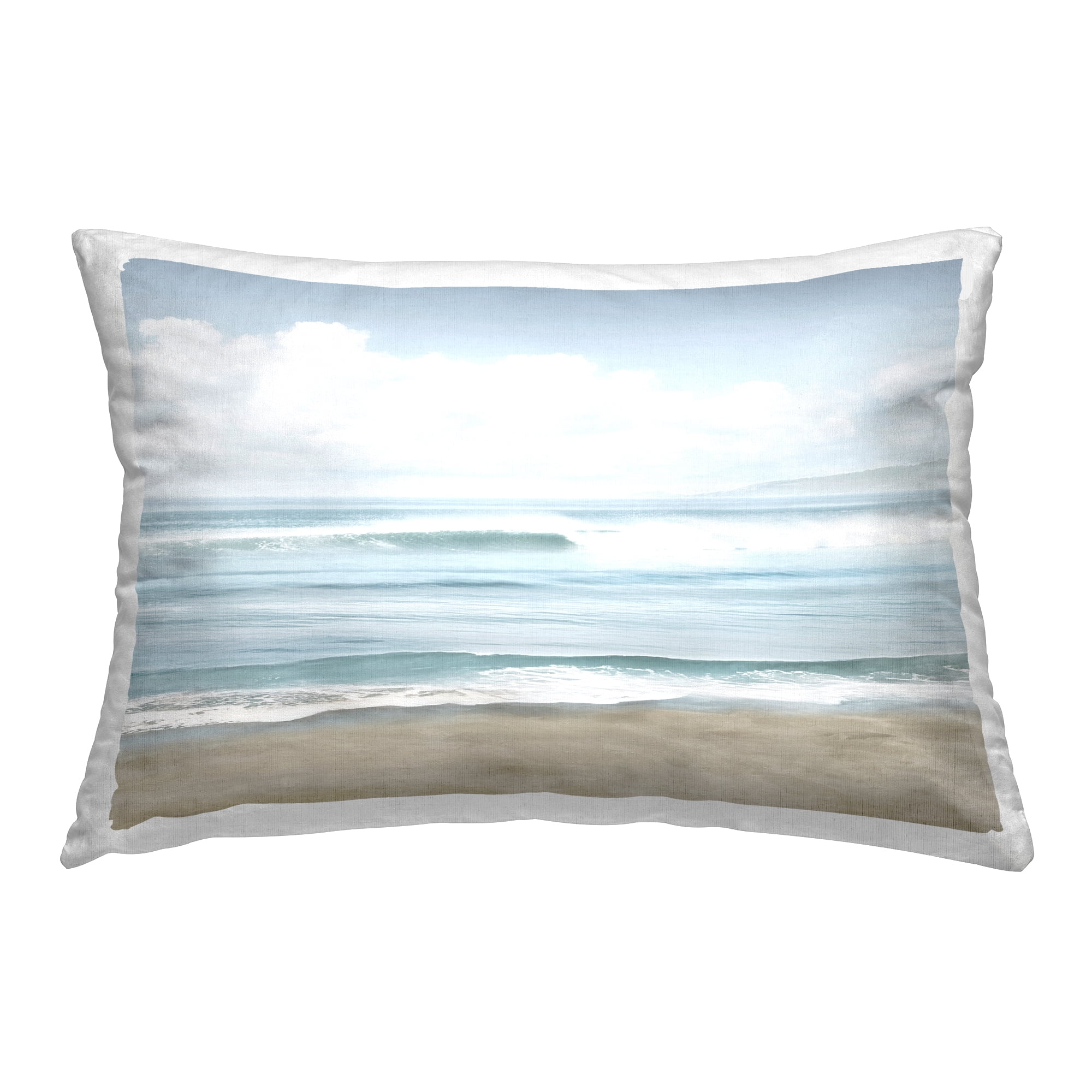 Stupell Industries Soothing Beach Waves Decorative Printed Throw Pillow Design by Mike Calascibetta.