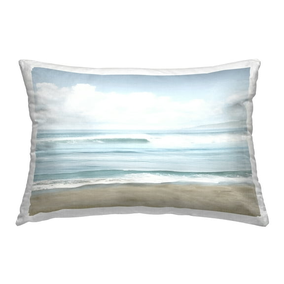 Stupell Industries Soothing Beach Waves Decorative Printed Throw Pillow Design by Mike Calascibetta.