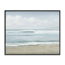 Stupell Industries Soothing Beach Waves Nautical & Beach Painting Black Framed Art Print Wall Art, 14 x 11