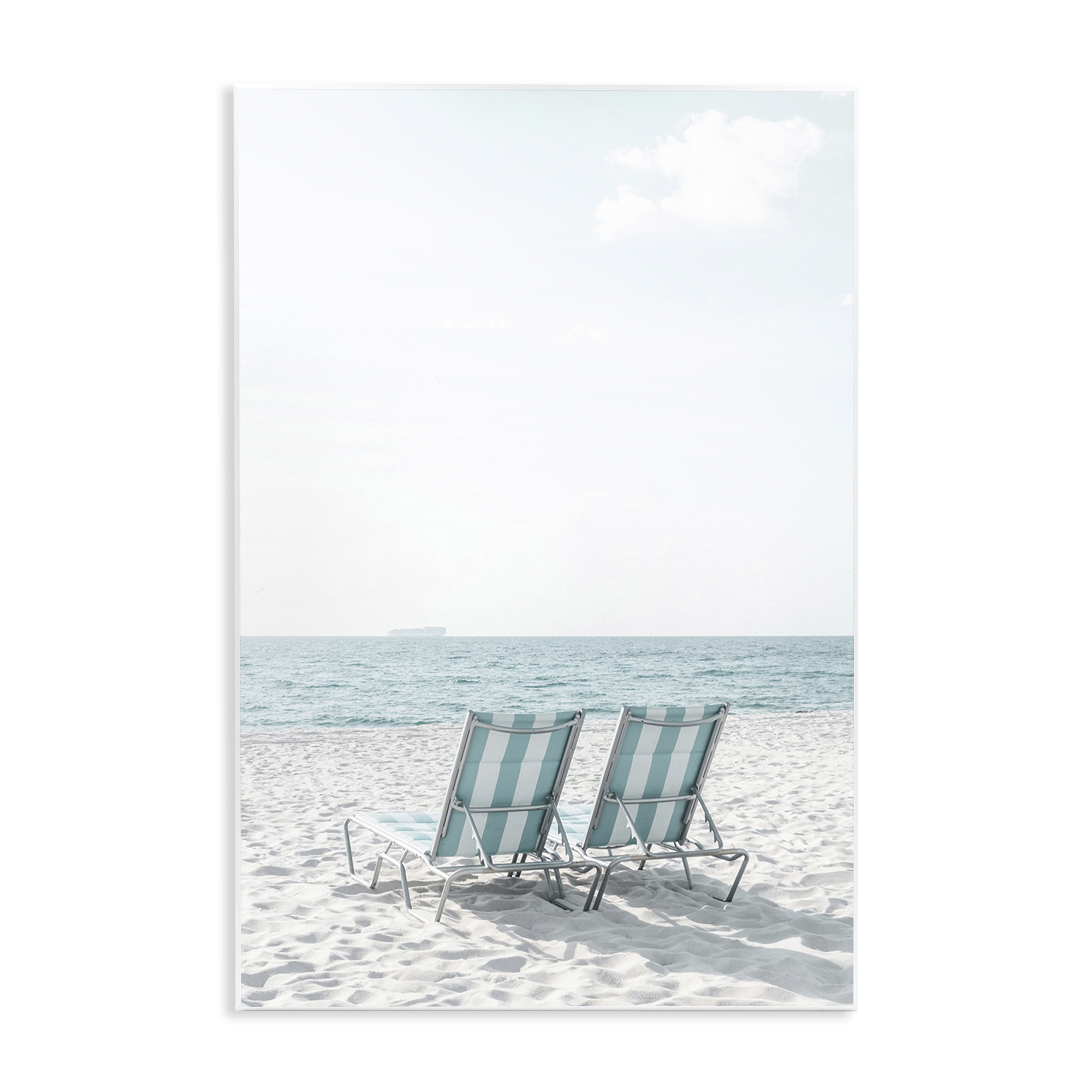 Stupell Industries Soothing Blue Beach Chairs Nautical & Beach Photography Unframed Art Print Wall Art, 13 x 19