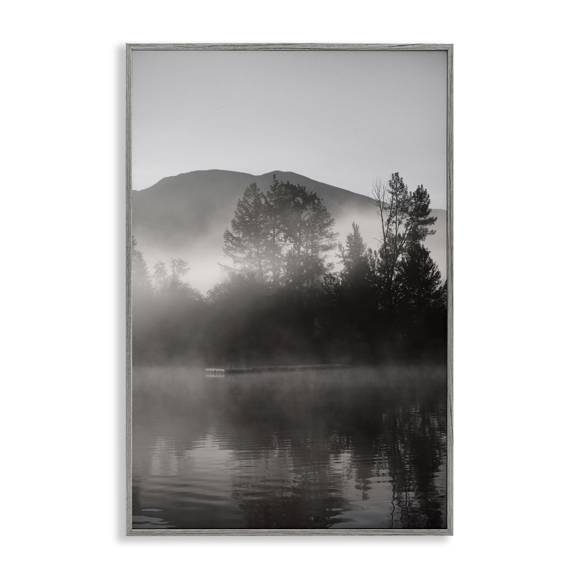 Stupell Industries Soothing Lake Ripples Landscape & Nature Photography Gray Framed Art Print Wall Art, 16 x 24