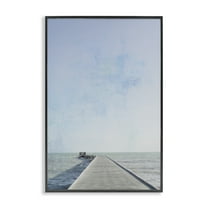 Stupell Industries Soothing Pier in Distance Nautical & Beach Photography Black Framed Art Print Wall Art, 12 x 18