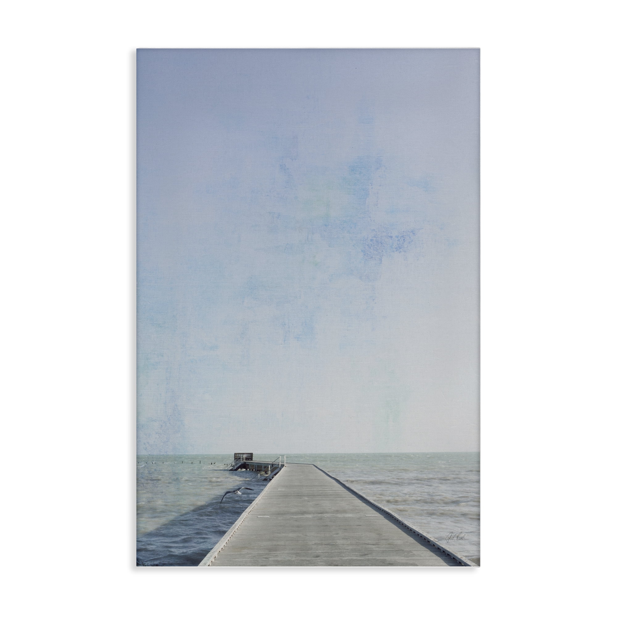 Stupell Industries Soothing Pier in Distance Nautical & Beach Photography Wrapped Canvas Art Print Wall Art, 20 x 30