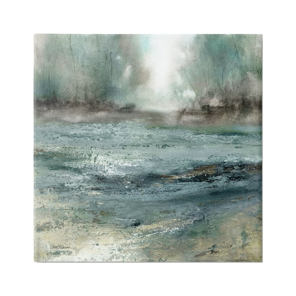 Stupell Industries Soothing Pond Nature Painting Abstract Blurred Trees Painting Gallery Wrapped Canvas Print Wall Art, Design by Carol Robinson