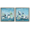 thumbnail image 1 of Stupell Industries Soothing Sailboats Drifting Marina Nature Painting Brown Floater Framed Canvas Art Print Wall Art, 18 x 18, Set of 2, 1 of 9
