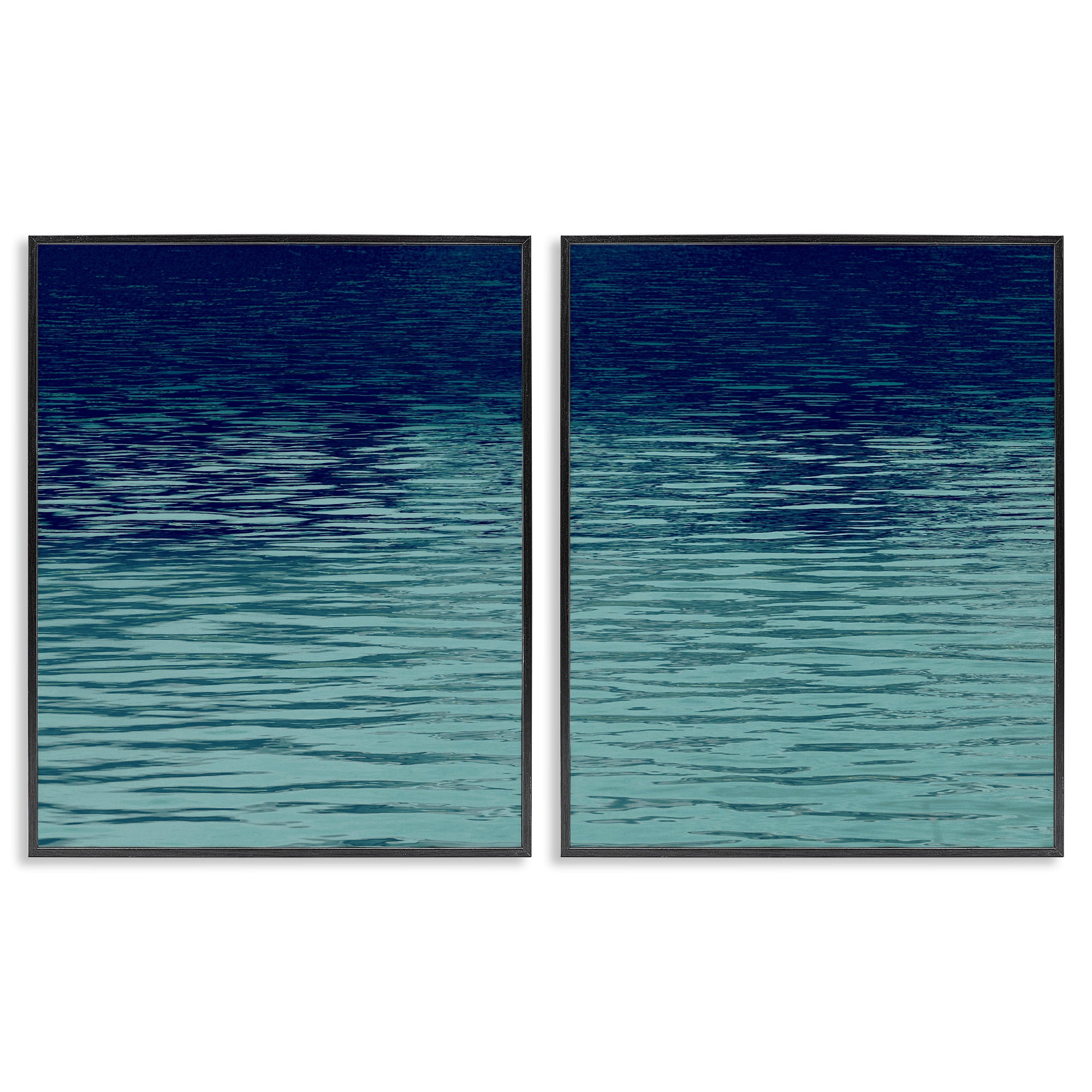 Stupell Industries Soothing Water Ripples Plants & Flowers Painting Black Framed Art Print Wall Art, 16 x 20, Set of 2