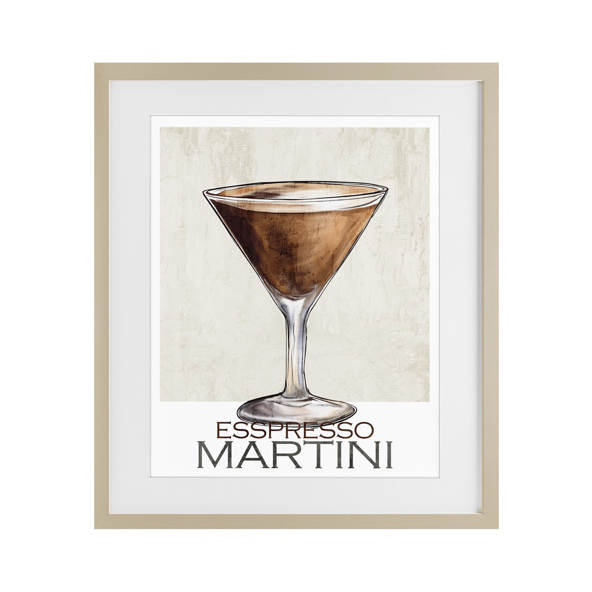 Stupell Industries Sophisticated Espresso Martini Birch Framed Print Under Glass, design by Kim Allen