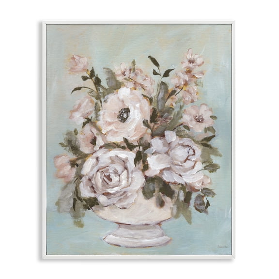 Stupell Industries Sophisticated Flower Bouquet Floral Painting White Framed Art Print Wall Art, 11 x 14