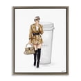 thumbnail image 1 of Stupell Industries Sophisticated Girl & Coffee People Painting Brown Floater Framed Canvas Art Print Wall Art, 25 x 31, 1 of 2