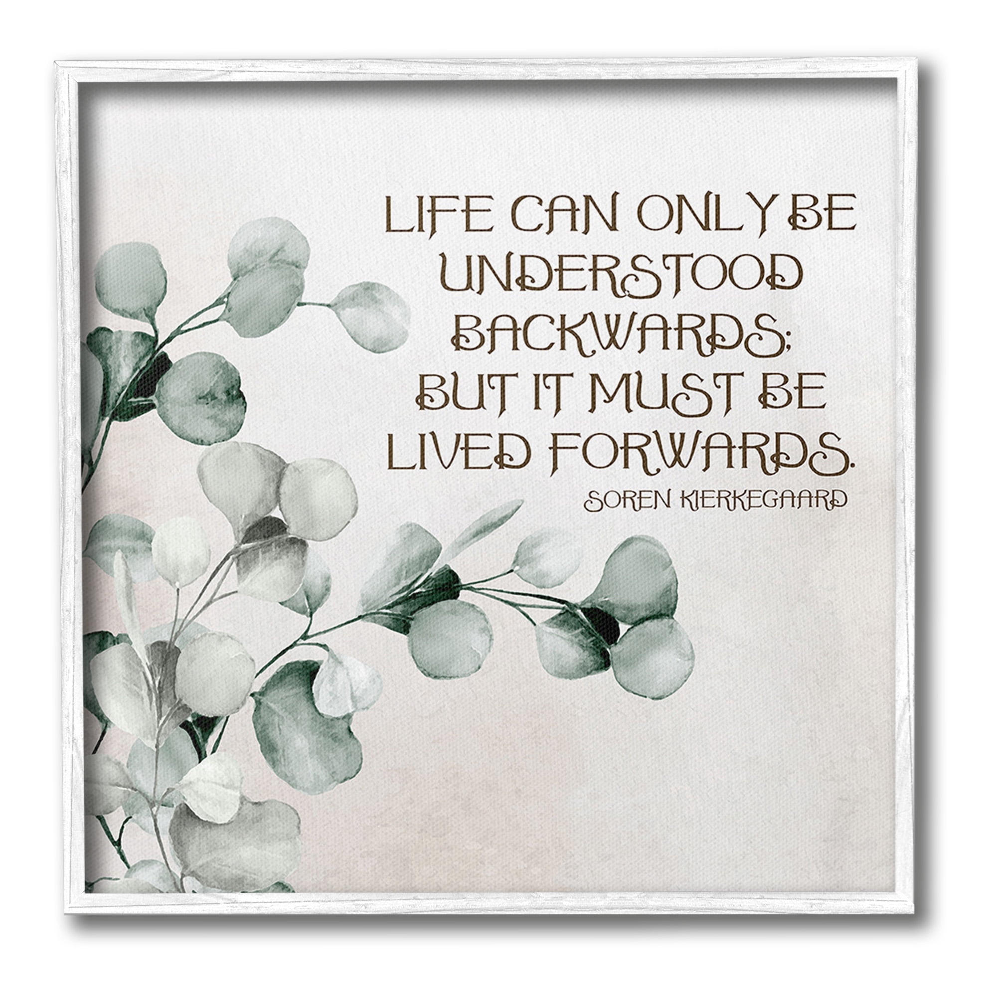 Stupell Industries Soren Kierkegaard Quote Inspirational Painting White Framed Art Print Wall Art, 17 x 17