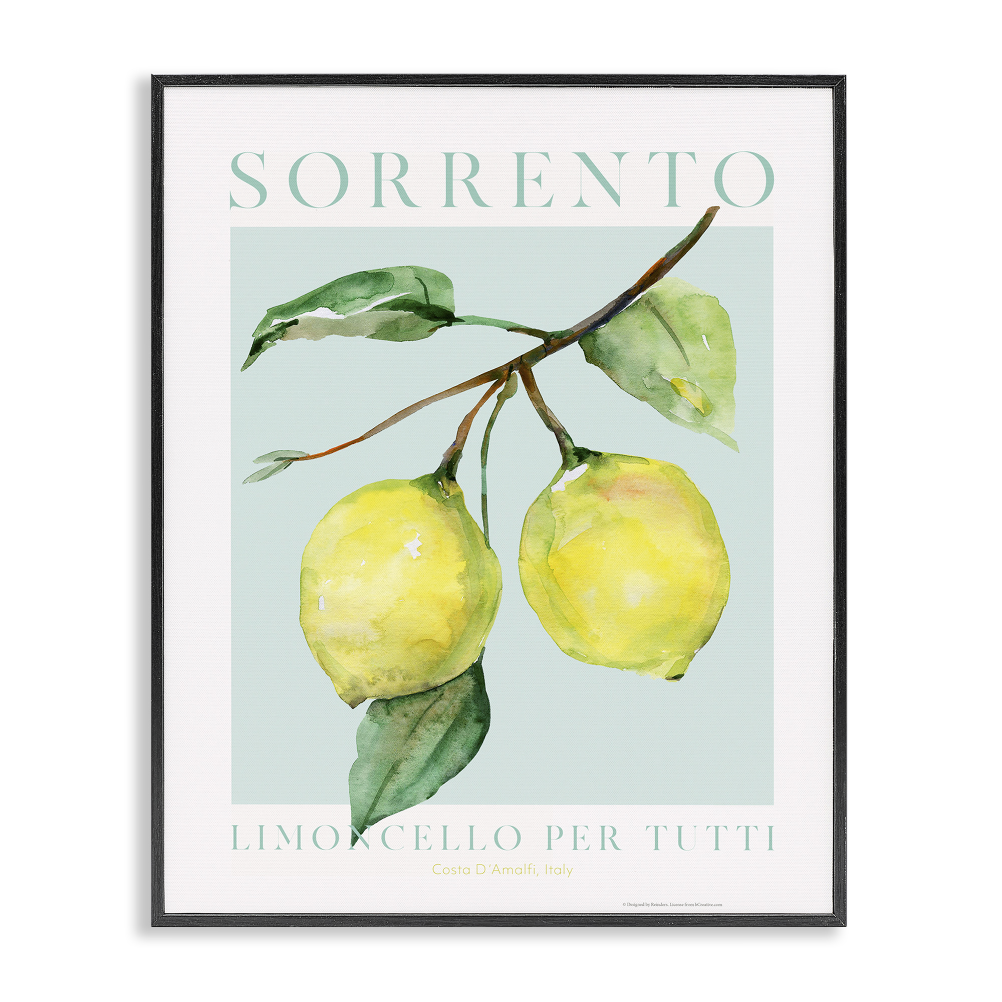 Stupell Industries Sorrento Lemon Branch Food & Beverage Painting Black Framed Art Print Wall Art, 24 x 30