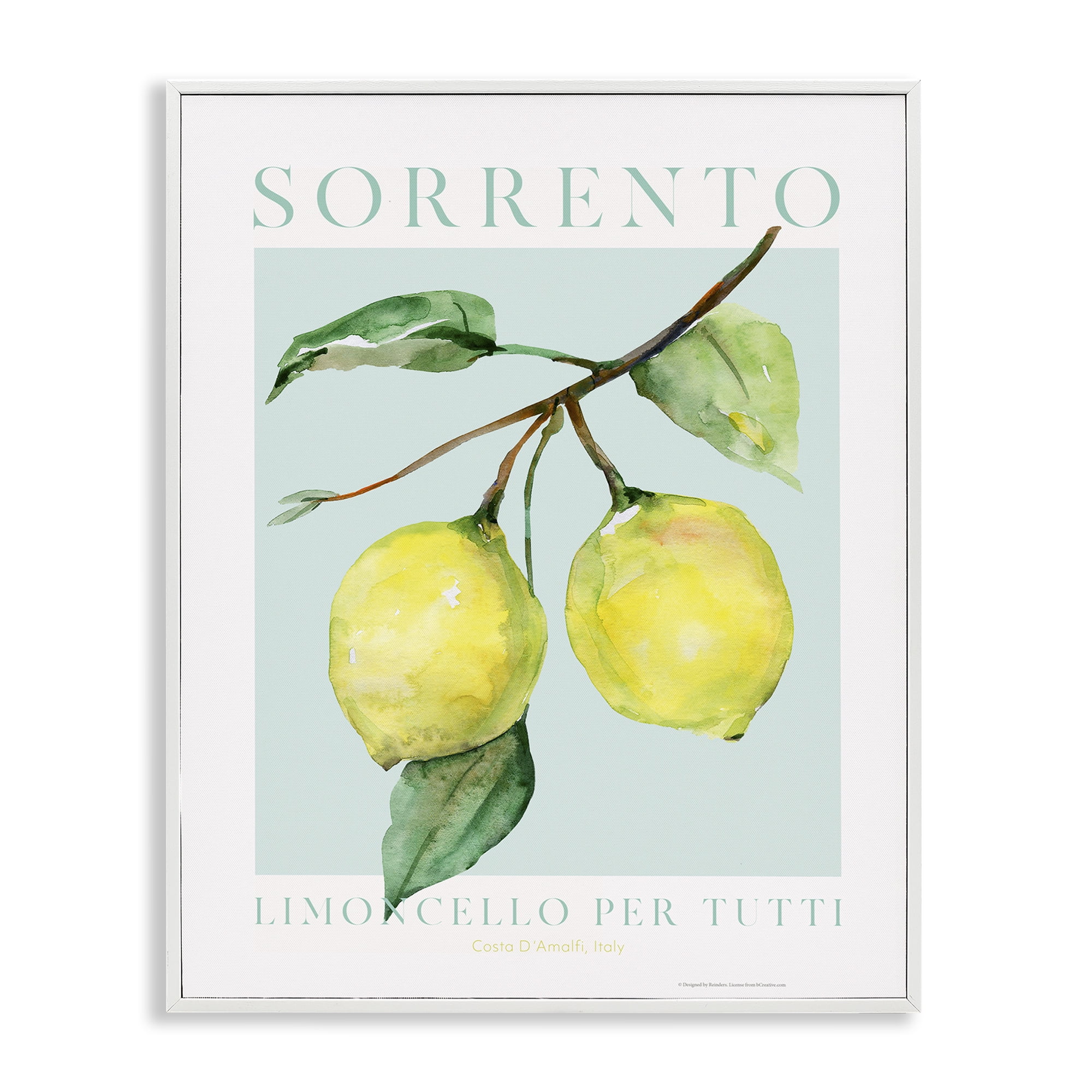 Stupell Industries Sorrento Lemon Branch Food & Beverage Painting White Framed Art Print Wall Art, 16 x 20