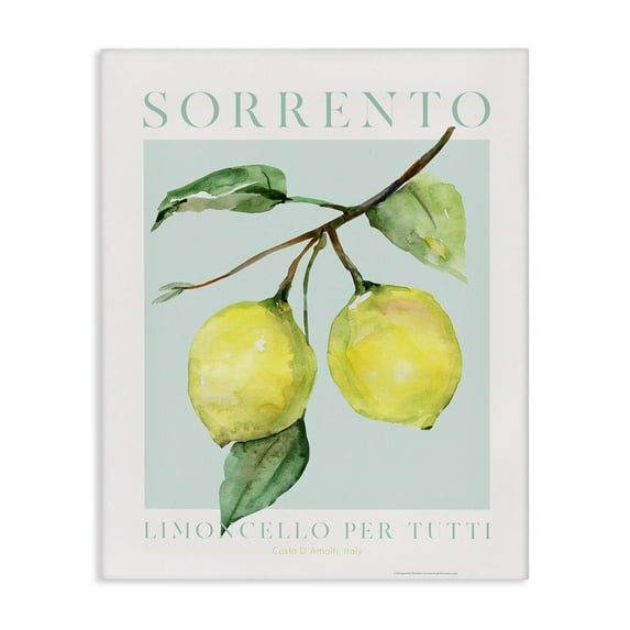 Stupell Industries Sorrento Lemon Branch Food & Beverage Painting Wrapped Canvas Art Print Wall Art, 16 x 20