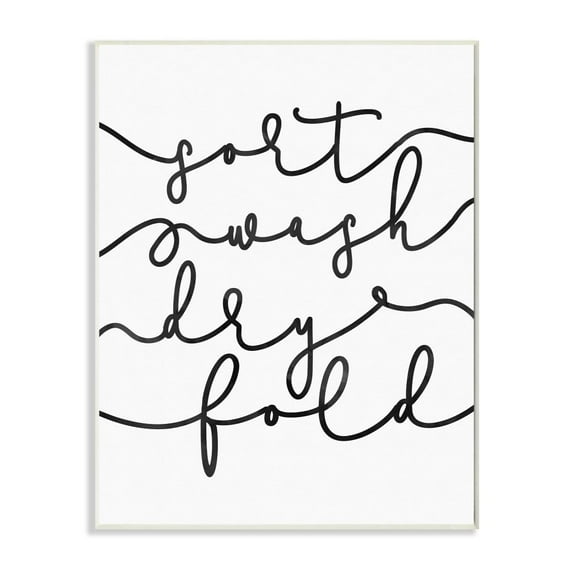 Stupell Industries Sort Wash Dry Fold Cursive Laundry Word Design Wall Plaque by Erica Billups