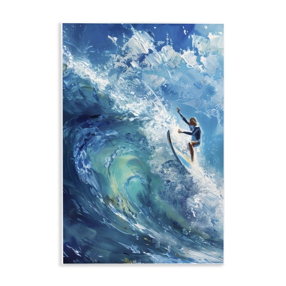 Stupell Industries Soul Surfer on Tidal Wave Sports & Sports Teams Painting Unframed Art Print Wall Art, 10 x 15