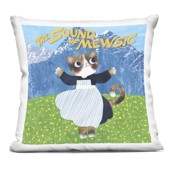 Stupell Industries Sound Of Mewsic Cat Parody Decorative Printed Throw Pillow design by Angie Rozelaar, 18 x 7 x 18