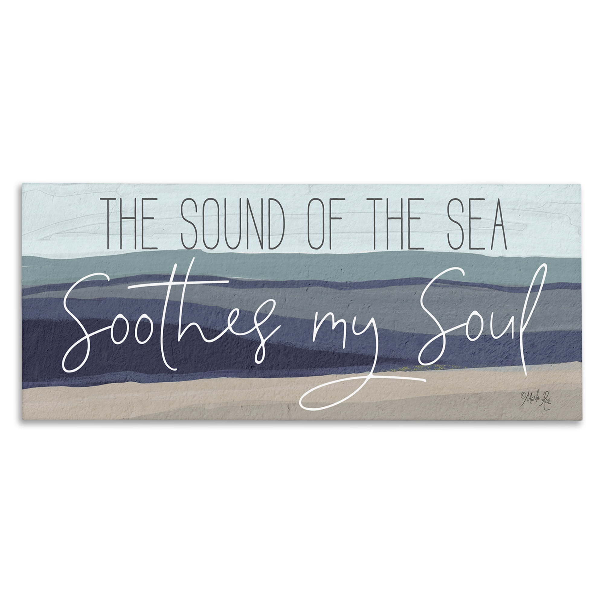 Stupell Industries Sound Of The Sea Coastal Painting Gallery Wrapped Canvas Art Print Wall Art, 24 x 10