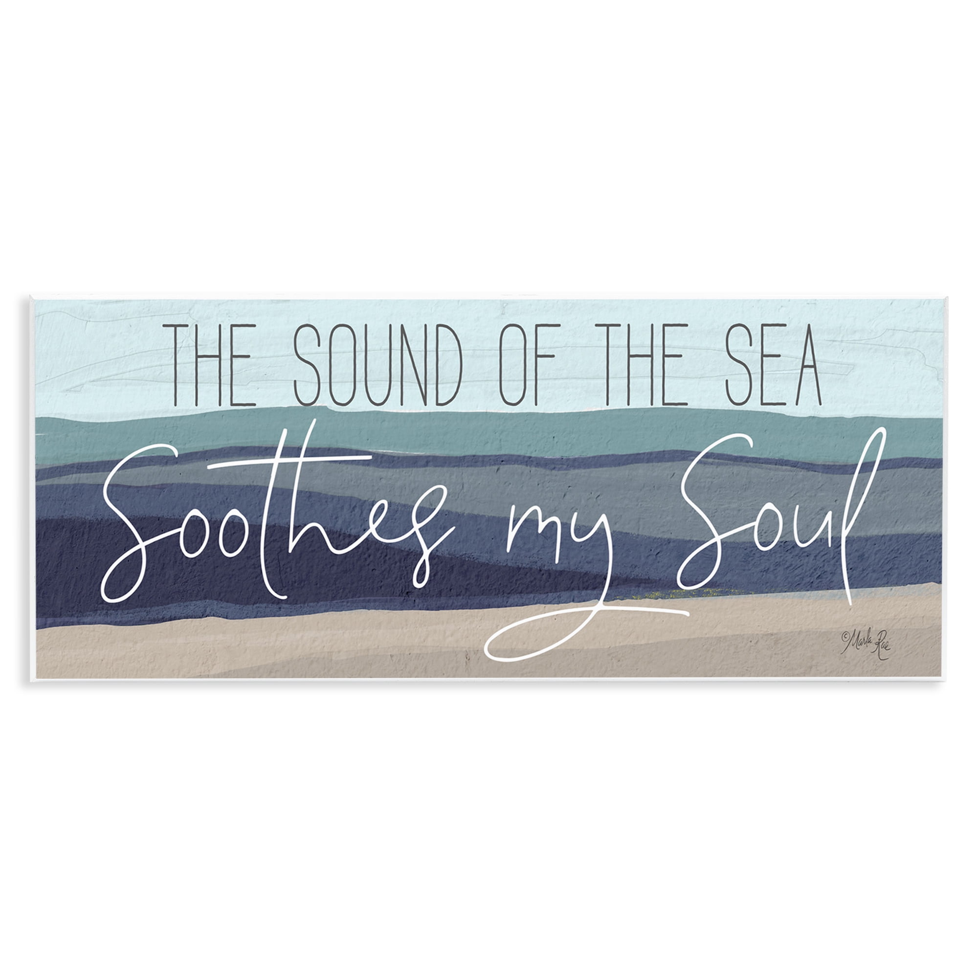 Stupell Industries Sound Of The Sea Coastal Painting Unframed Art Print Wall Art, 17 x 7