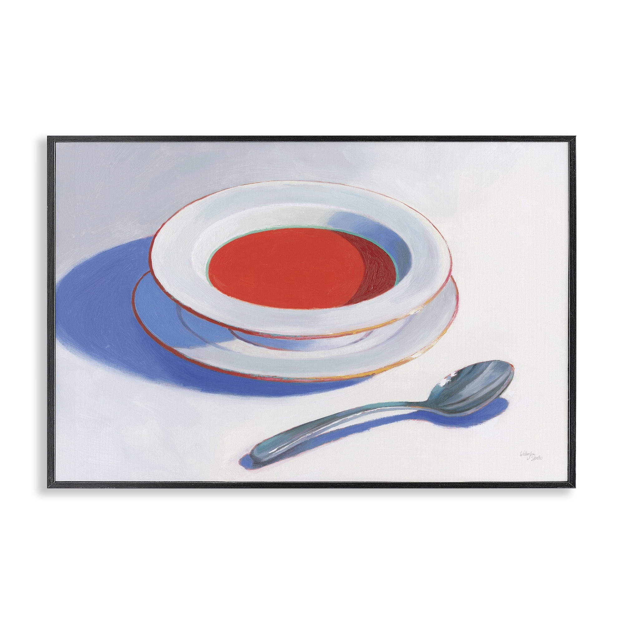 Stupell Industries Soup Du Jour Meal Food & Beverage Painting Black Framed Art Print Wall Art, 30 x 20