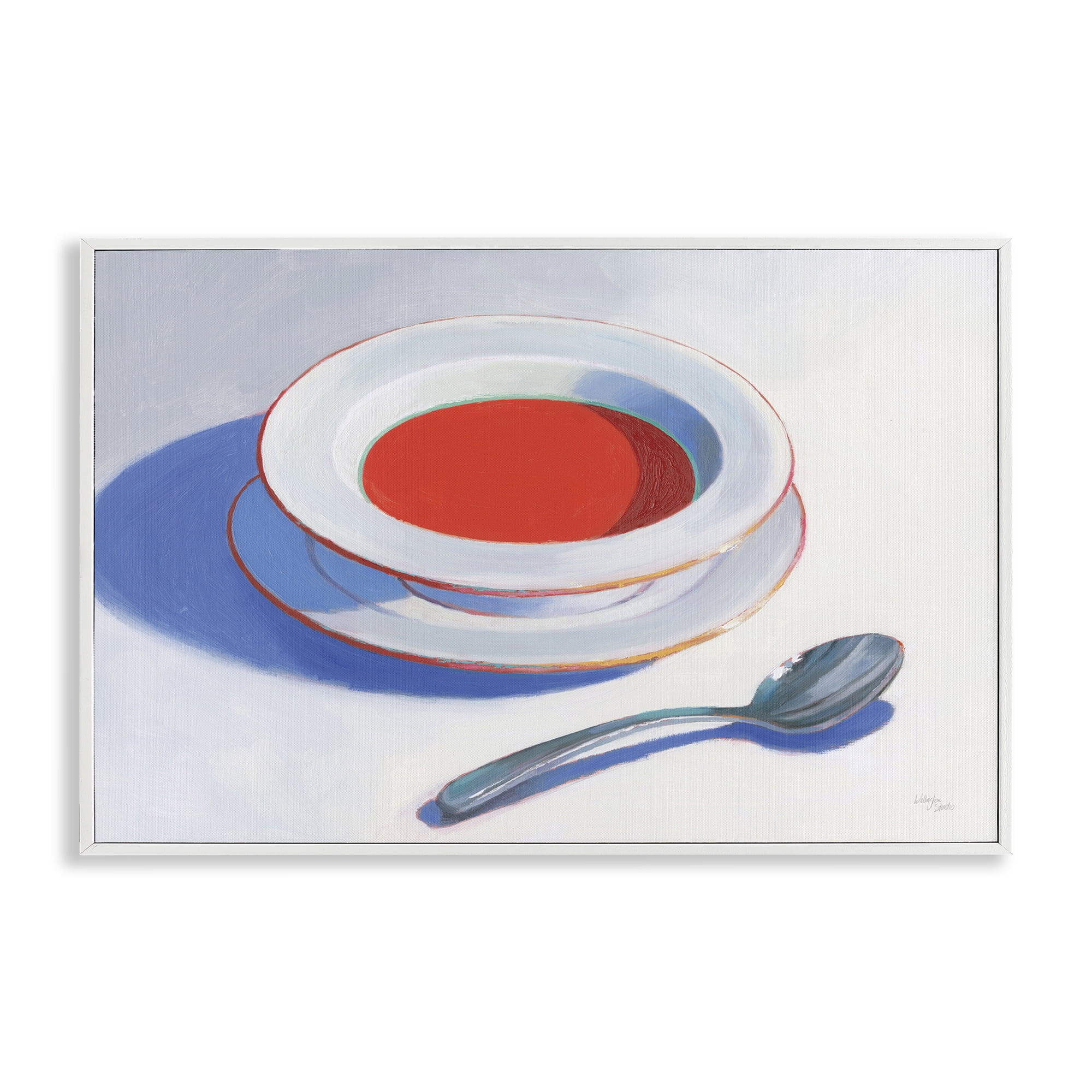 Stupell Industries Soup Du Jour Meal Food & Beverage Painting White Framed Art Print Wall Art, 18 x 12