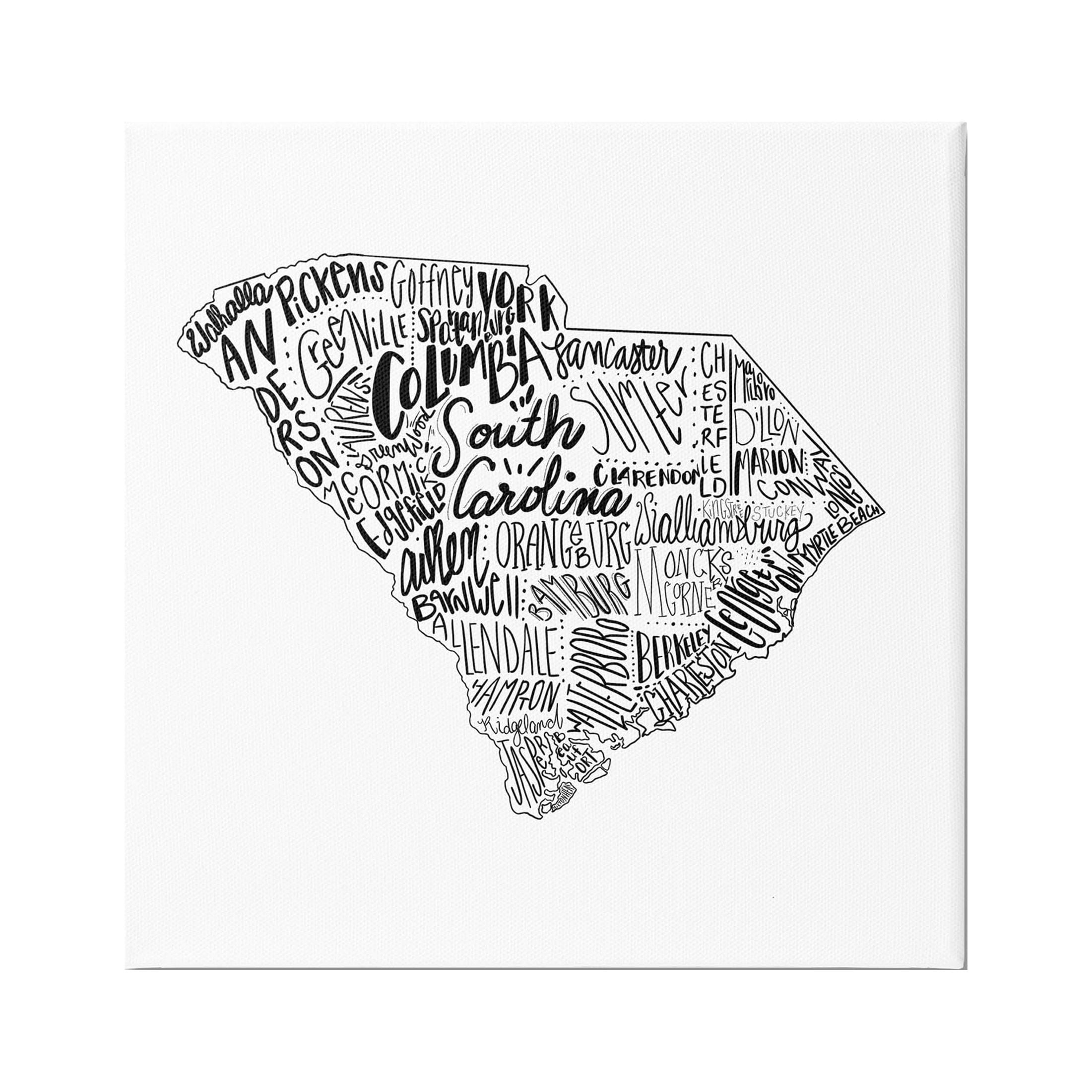 Stupell Industries South Carolina State Cities Graphic Art Gallery Wrapped Canvas Print Wall Art, Design by The Saturday Evening Post