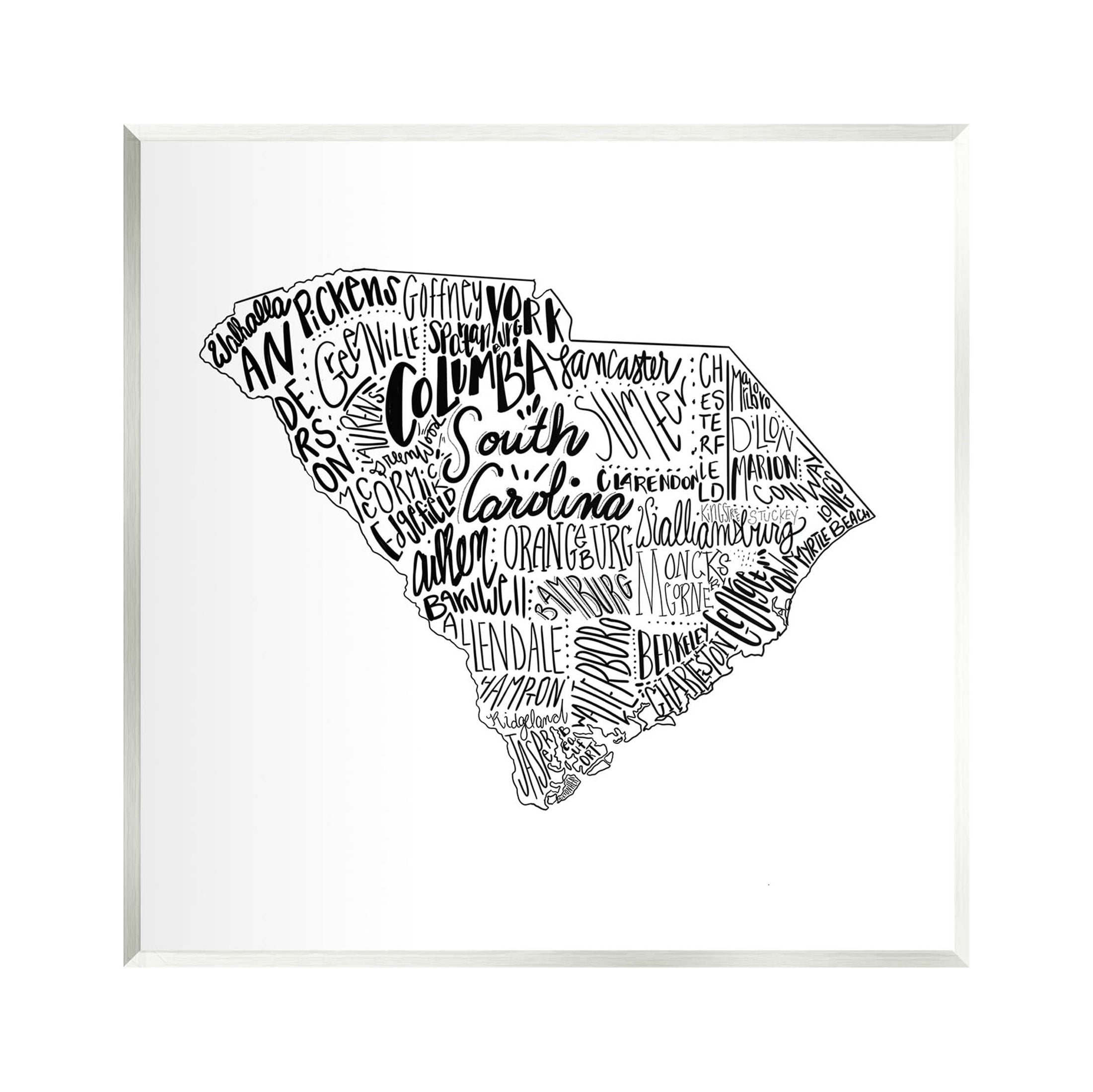 Stupell Industries South Carolina State Cities Graphic Art Unframed Art Print Wall Art, Design by The Saturday Evening Post