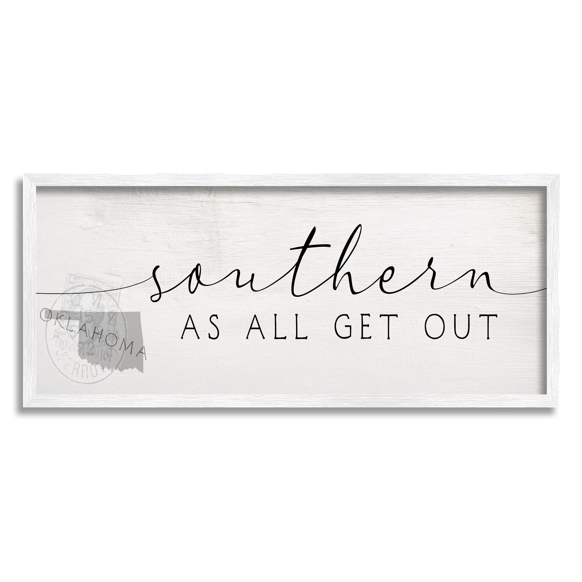 Stupell Industries Southern As All Get Out Phrase Oklahoma State, 10 x 24, Design by Daphne Polselli