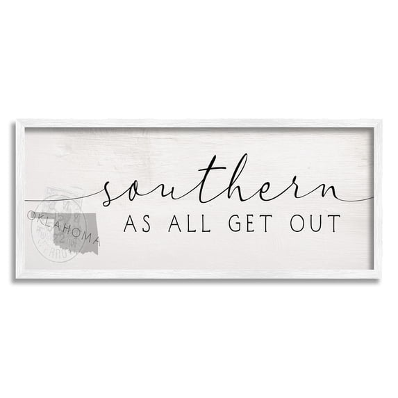 Stupell Industries Southern As All Get Out Phrase Oklahoma State, 13 x 30, Design by Daphne Polselli