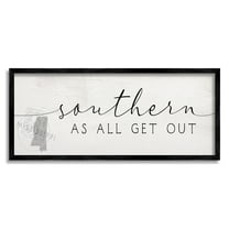 Stupell Industries Southern As All Get Out Slang Mississippi State Typography Painting Black Framed Art Print Wall Art, 10 x 24