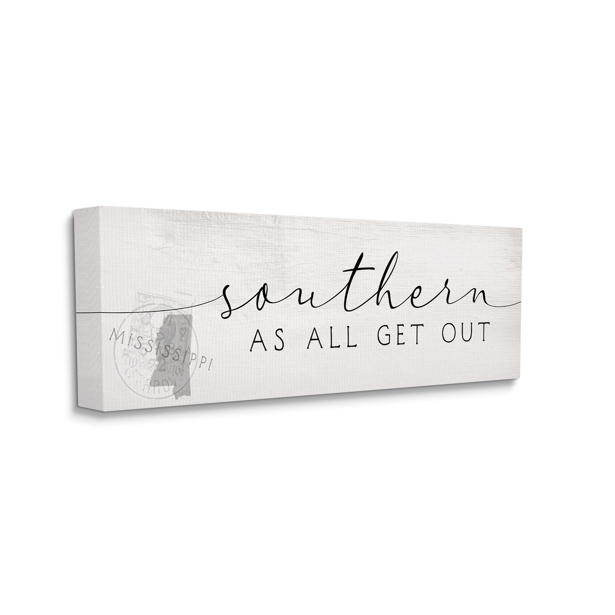 Stupell Industries Southern As All Get Out Slang Mississippi State Typography Painting Gallery Wrapped Canvas Print Wall Art, 20 x 48