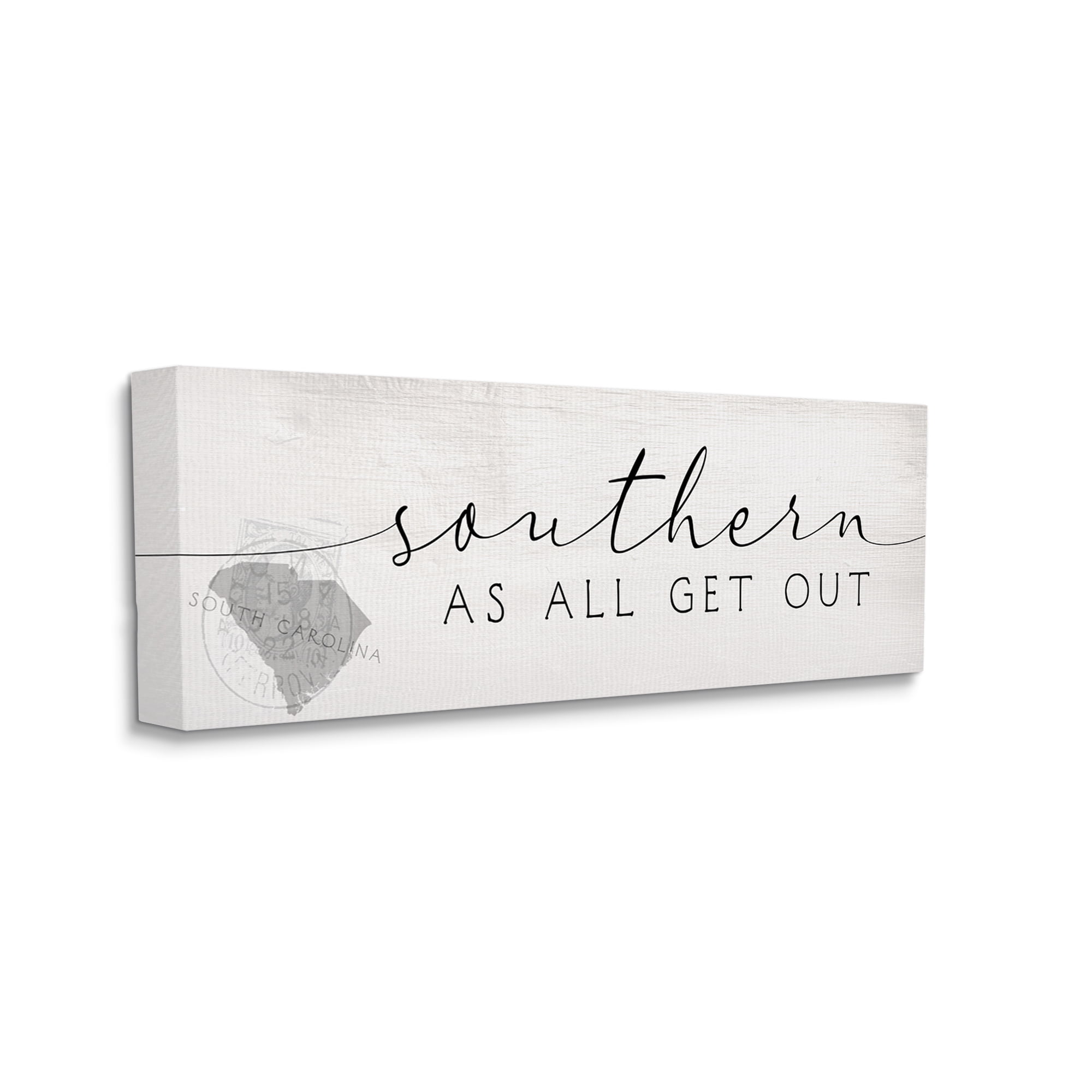 Stupell Industries Southern As All Get Out South Carolina State Slang Typography Painting Gallery Wrapped Canvas Print Wall Art, 13 x 30