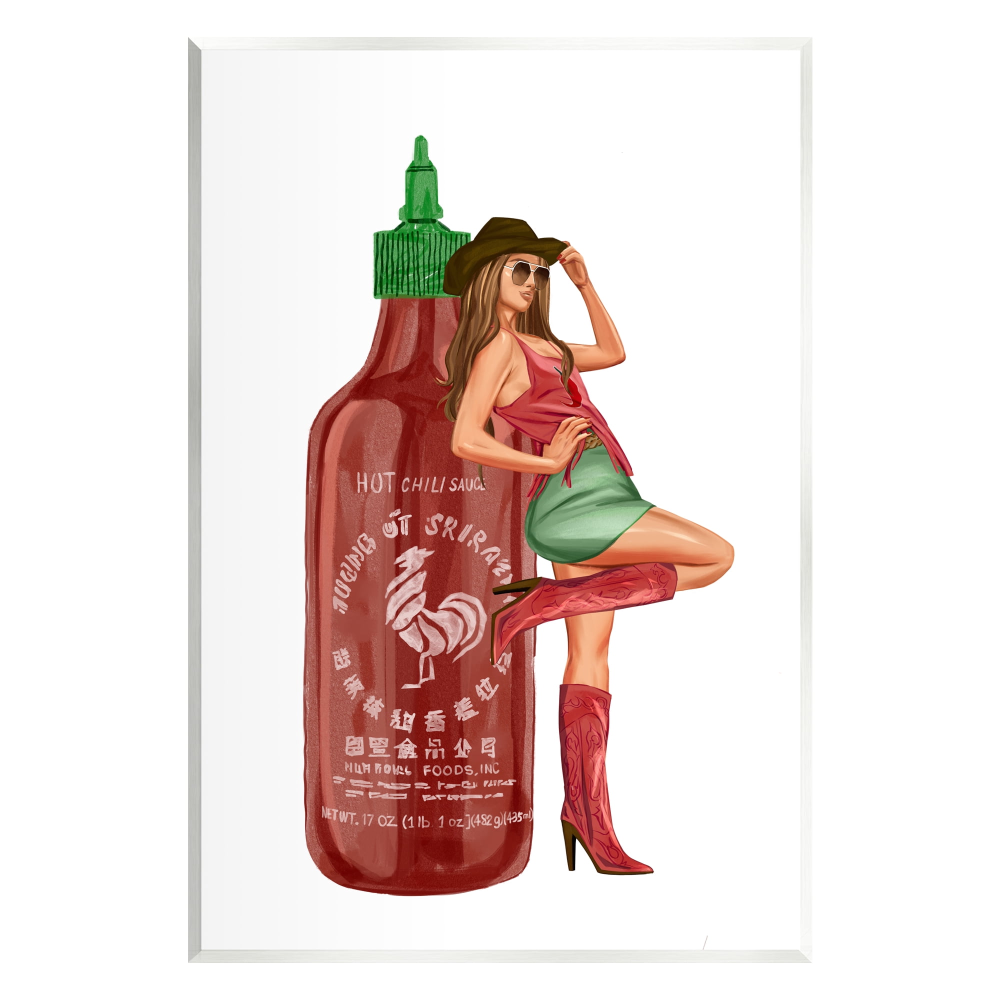 Stupell Industries Southern Girl Hot Sauce Bottle Beauty & Fashion Painting Unframed Art Print Wall Art