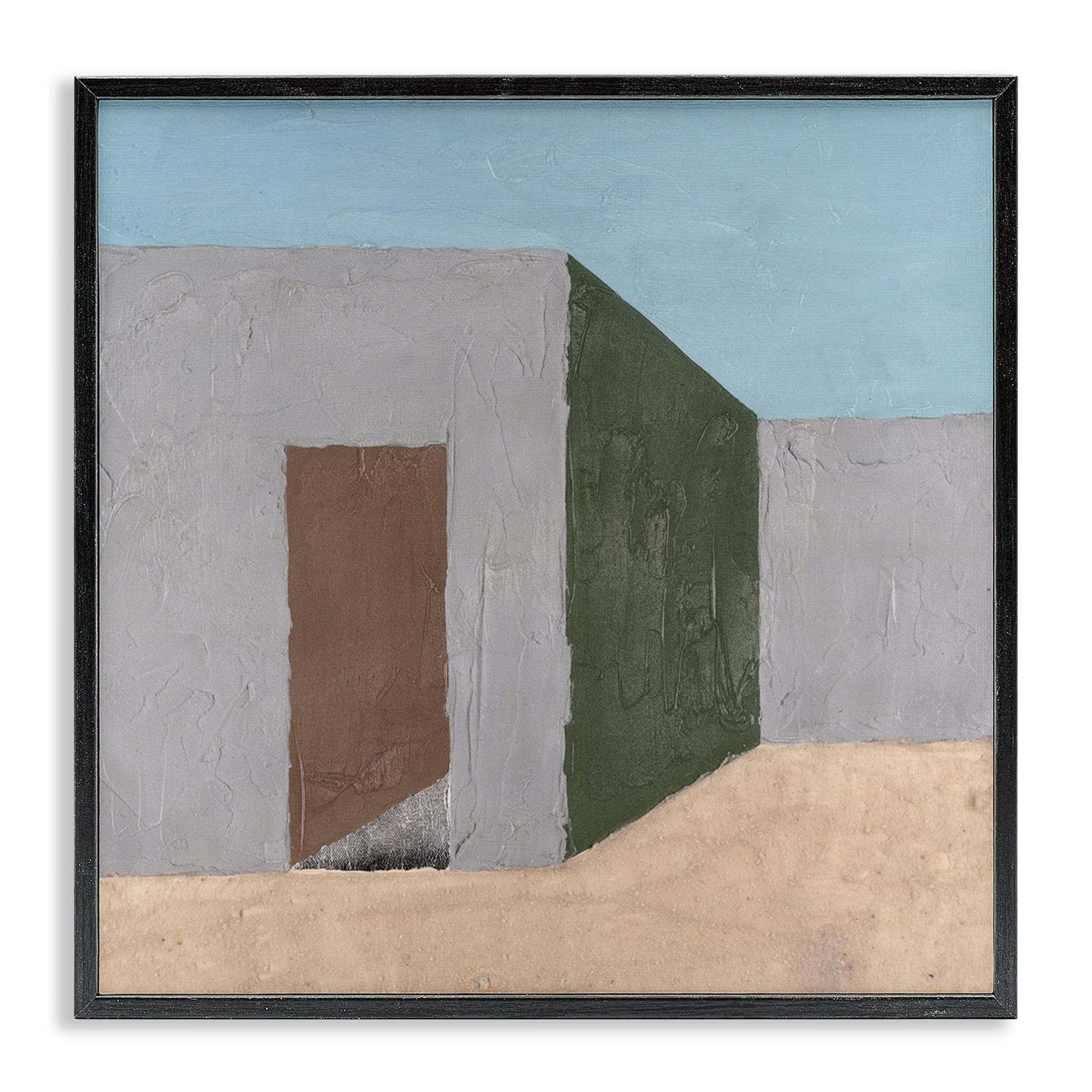 Stupell Industries Southwestern Adobe House Buildings & Architecture Painting Black Framed Art Print Wall Art, 17 x 17