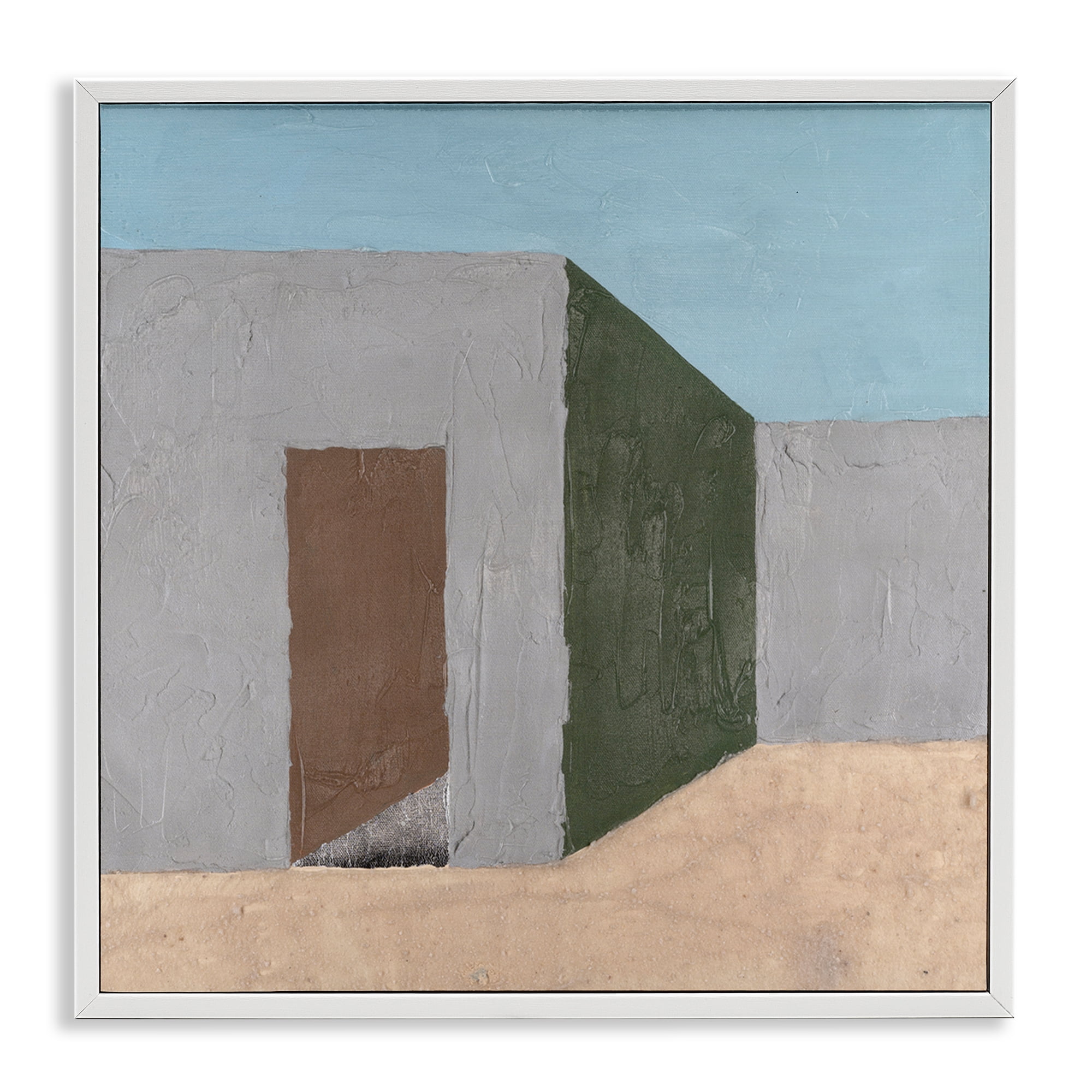 Stupell Industries Southwestern Adobe House Buildings & Architecture Painting White Framed Art Print Wall Art, 17 x 17