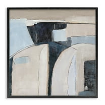 Stupell Industries Southwestern Beige & Grey Abstract Painting Black Framed Art Print Wall Art, 12 x 12