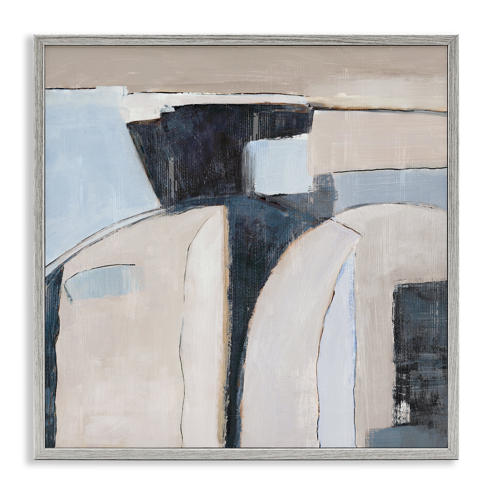 Stupell Industries Southwestern Beige & Grey Abstract Painting Gray Framed Art Print Wall Art, 17 x 17