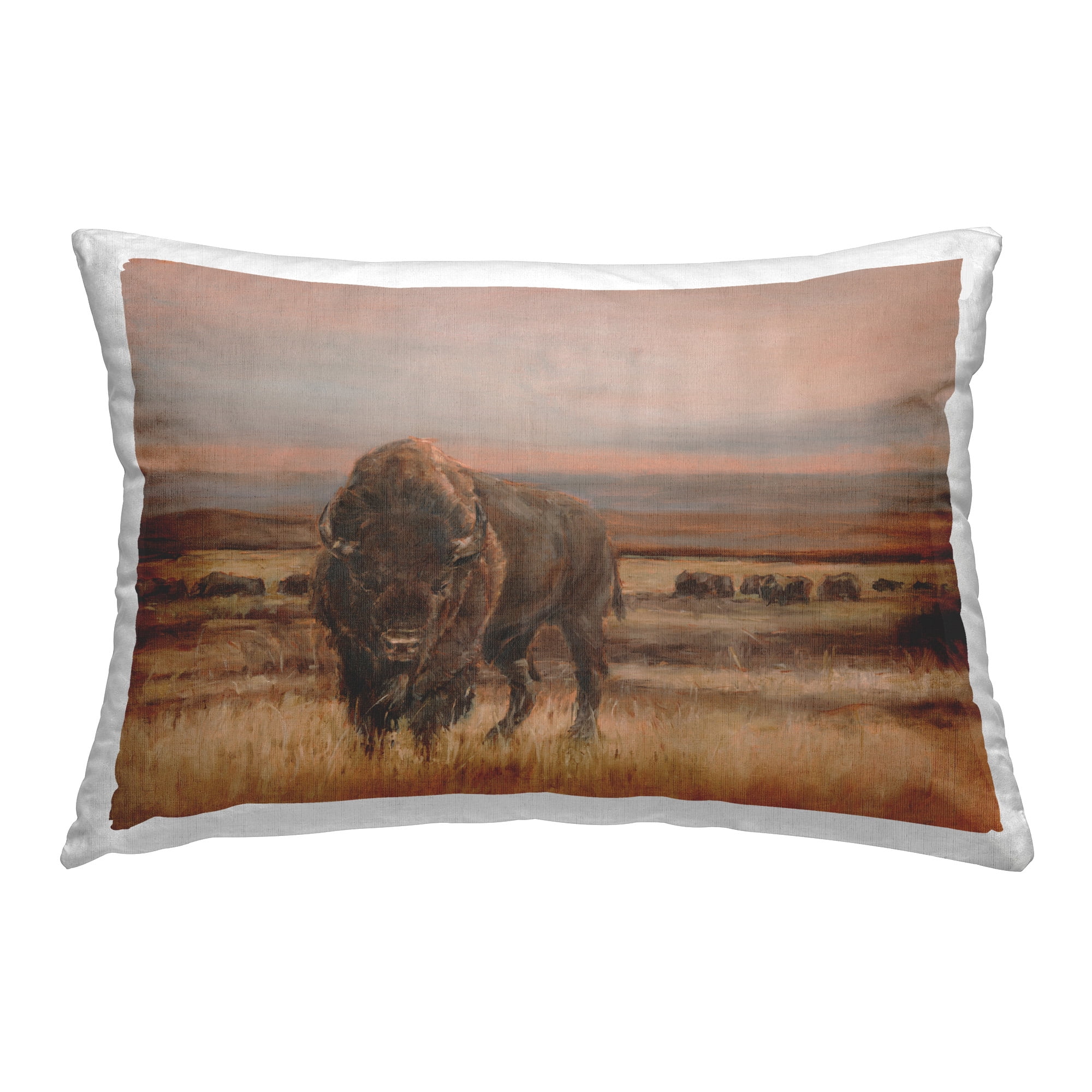 Stupell Industries Southwestern Bison Landscape Decorative Printed Throw Pillow Design by Ethan Harper
