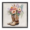 thumbnail image 1 of Stupell Industries Southwestern Country Cowboy Boots Bouquet Black Floating Frame Canvas Art, 18 x 18, by Ziwei Li, 1 of 7