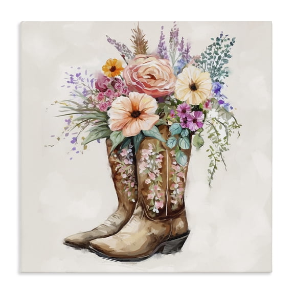 Stupell Industries Southwestern Country Cowboy Boots Bouquet Canvas Art, 30 x 30, by Ziwei Li