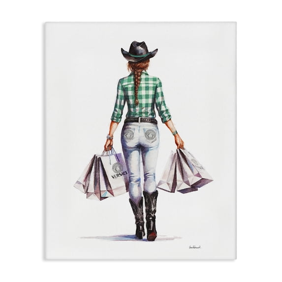 Stupell Industries Southwestern Country Cowgirl Shopper Canvas Art, 36 x 48, by Amanda Greenwood
