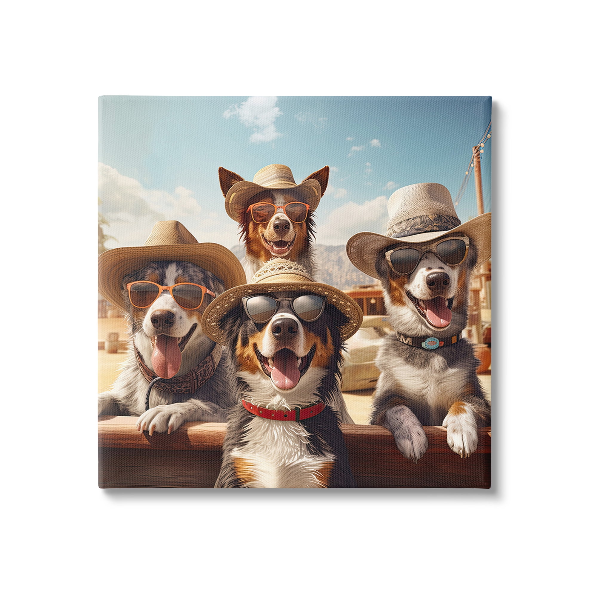 Stupell Industries Southwestern Cowboy Dogs Animals & Insects Painting Gallery Wrapped Canvas Art Print Wall Art, 24 x 24