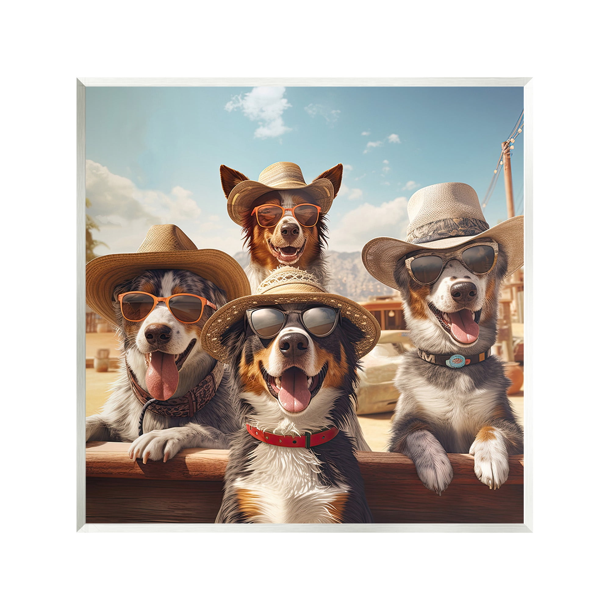 Stupell Industries Southwestern Cowboy Dogs Animals & Insects Painting Unframed Art Print Wall Art, 12 x 12