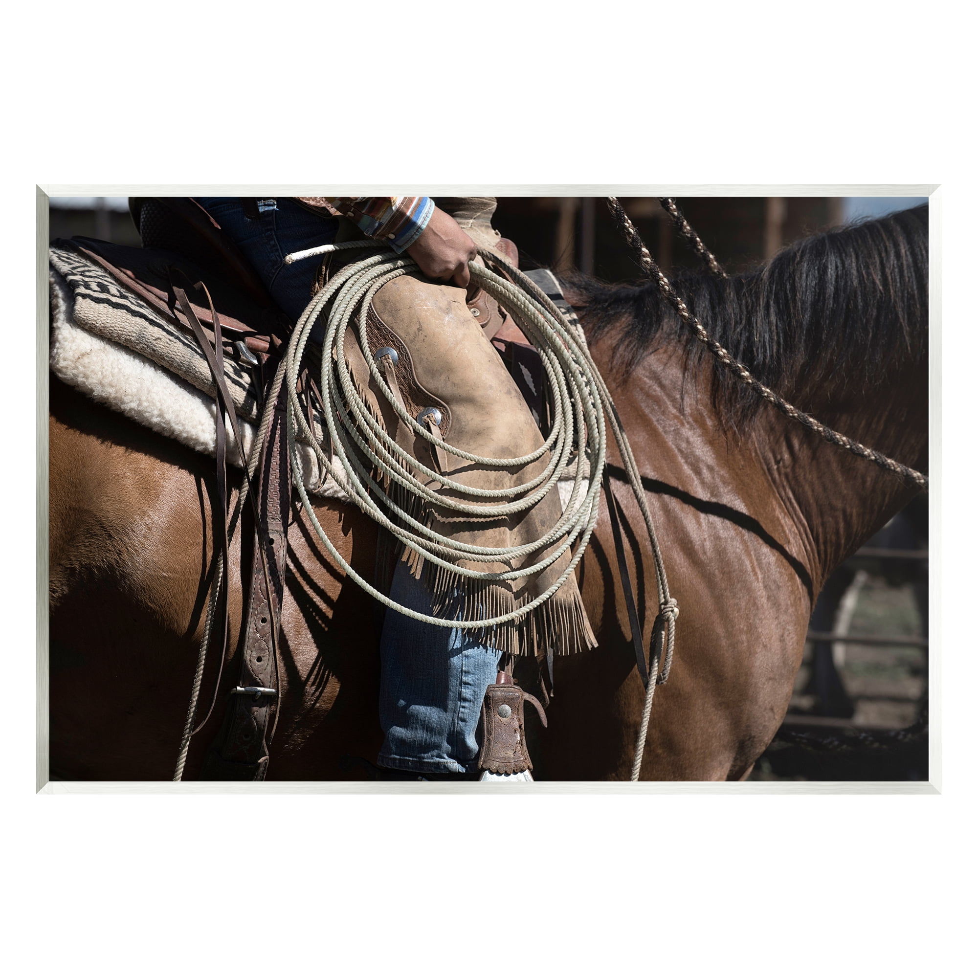 Stupell Industries Southwestern Cowboy & Lasso Beauty & Fashion Photography Unframed Art Print Wall Art, 19 x 13