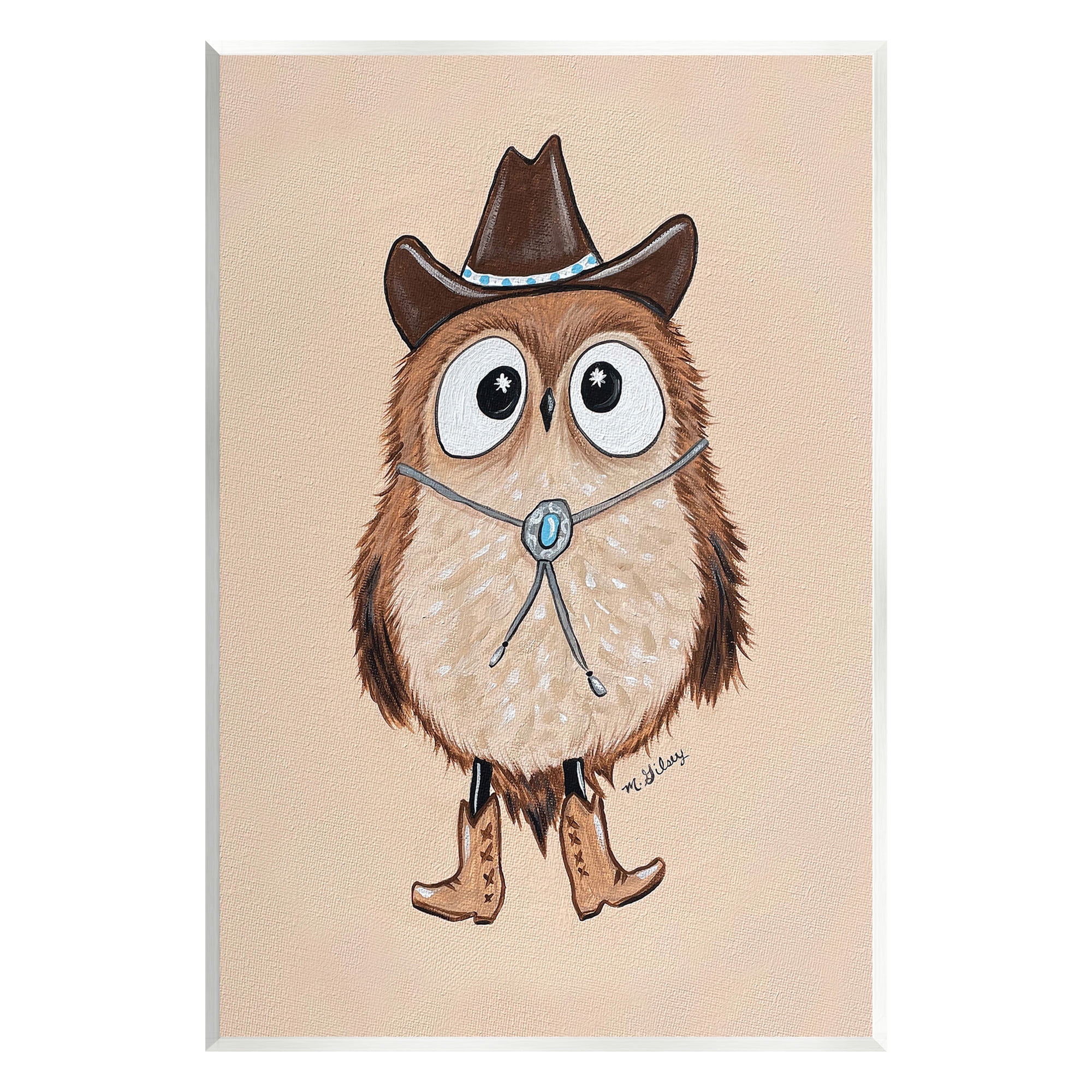 Stupell Industries Southwestern Cowboy Owl Animals & Insects Painting Unframed Art Print Wall Art, 13 x 19