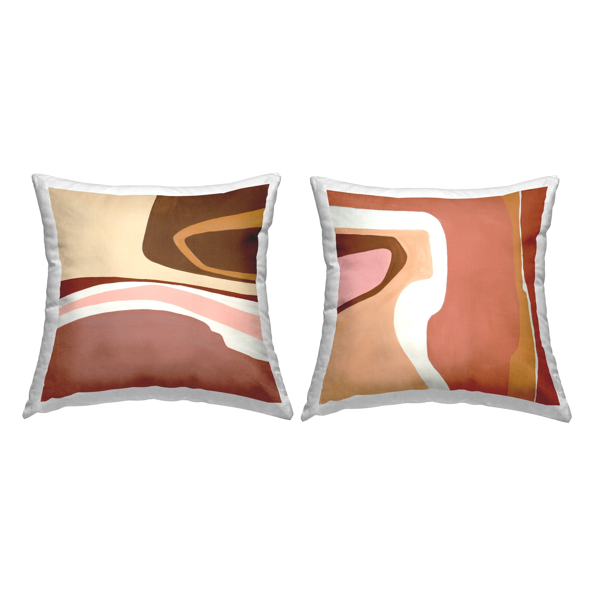 Stupell Industries Southwestern Desert Abstract Landscape Grooved Shapes Country Brown, 18 x 7 x 18, Decorative Pillows, (Set of 2)