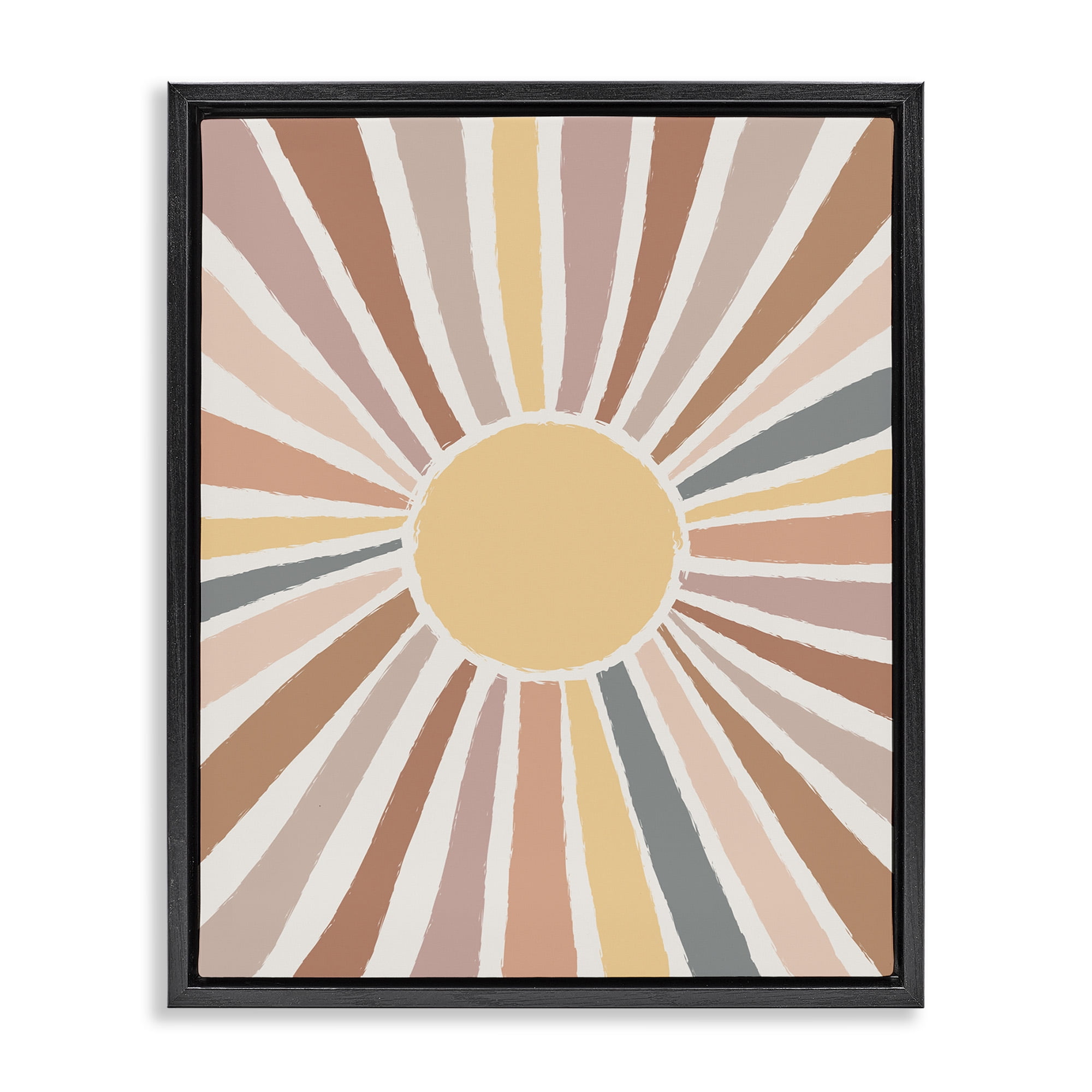 Stupell Industries Southwestern Desert Sun Rays Abstract Painting Black Floater Framed Canvas Art Print Wall Art, 25 x 31