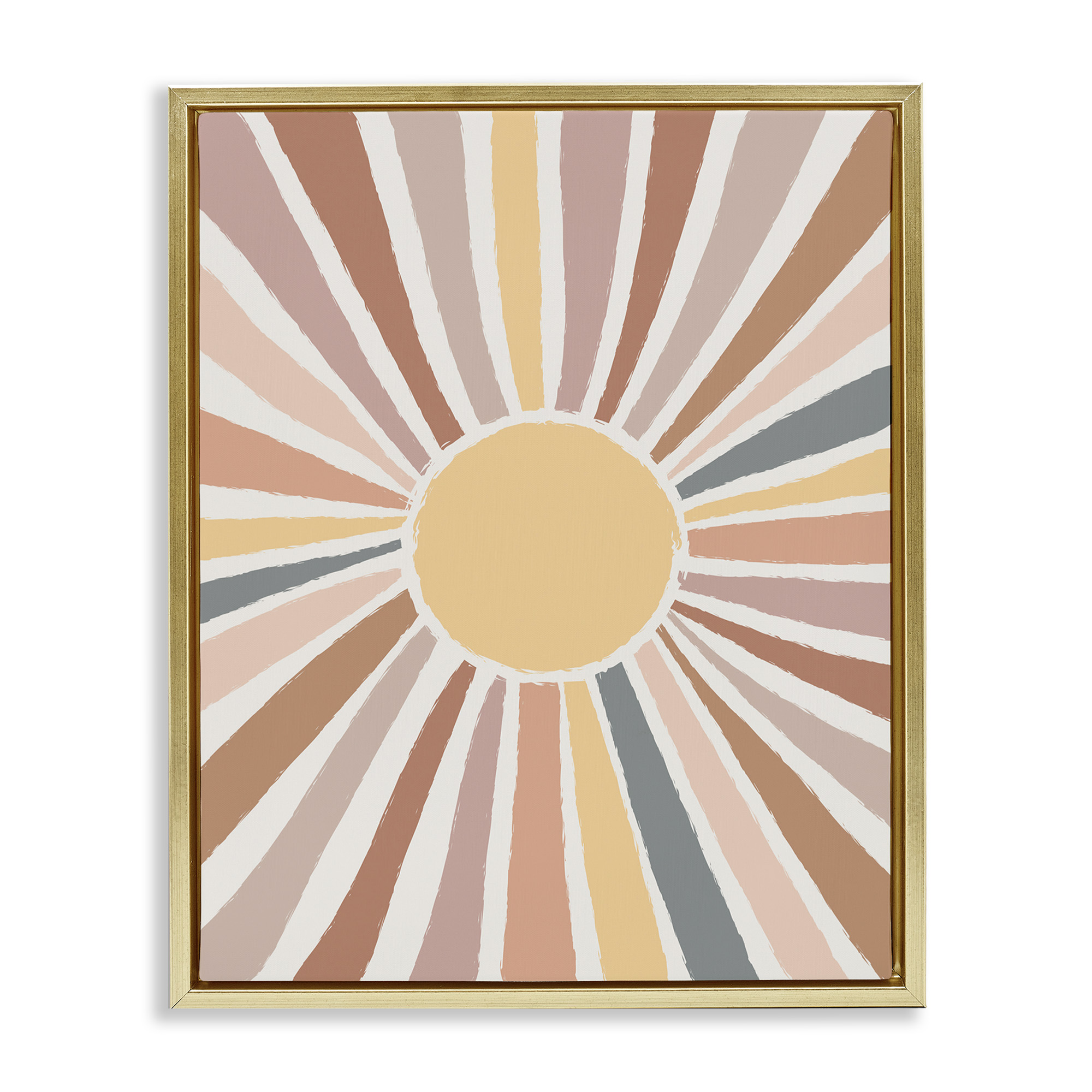 Stupell Industries Southwestern Desert Sun Rays Abstract Painting Gold Floater Framed Canvas Art Print Wall Art, 17 x 21