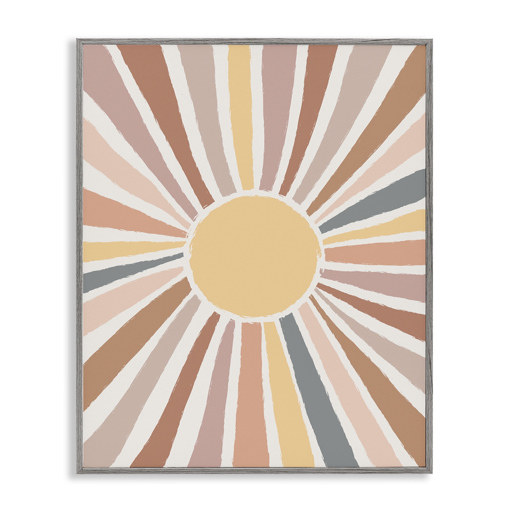 Stupell Industries Southwestern Desert Sun Rays Abstract Painting Gray Framed Art Print Wall Art, 24 x 30