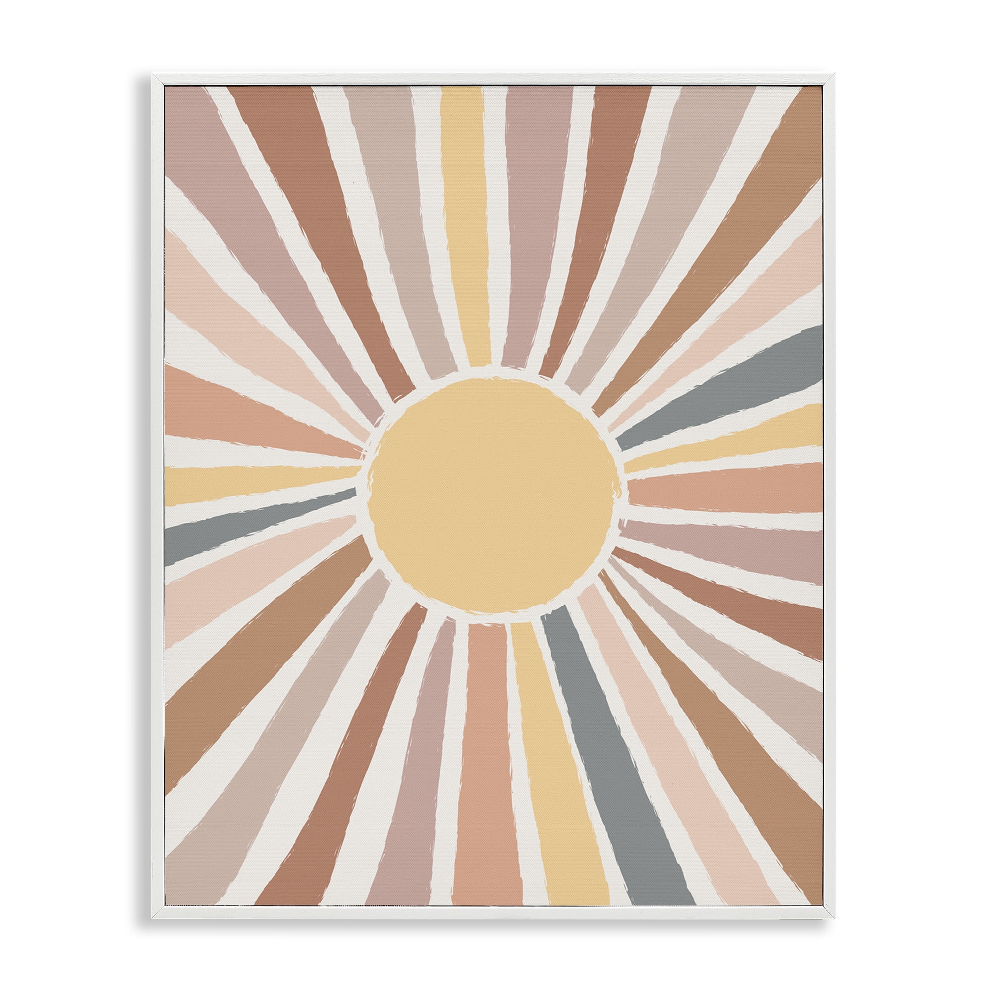 Stupell Industries Southwestern Desert Sun Rays Abstract Painting White Framed Art Print Wall Art, 16 x 20