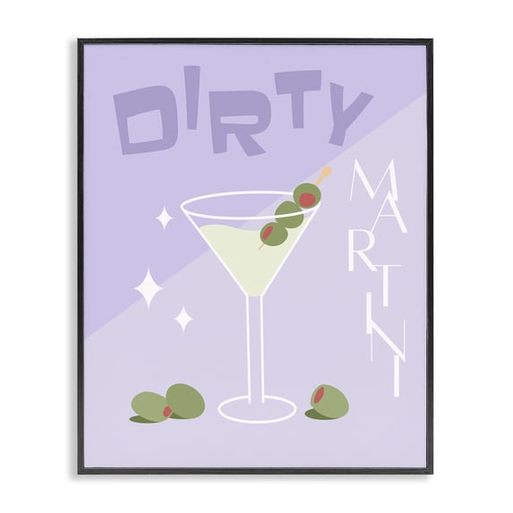 Stupell Industries Southwestern Dirty Martini Typography Black Framed Giclee Art, 11 x 14, by Anna Quach